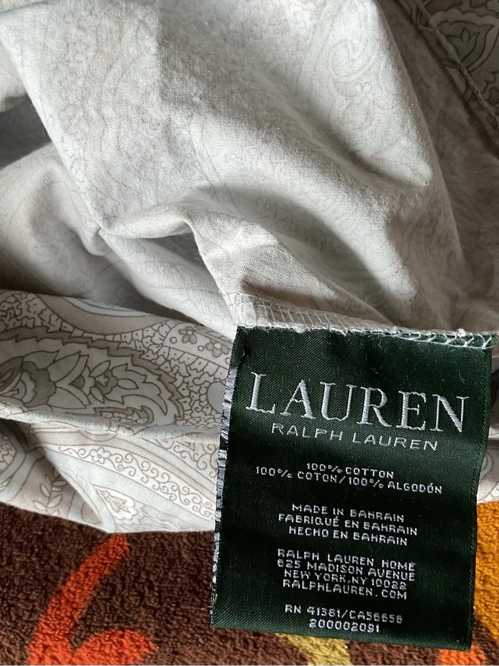 Lauren Ralph Lauren Coral Beach Paisley 2x Gray King Pillowcases